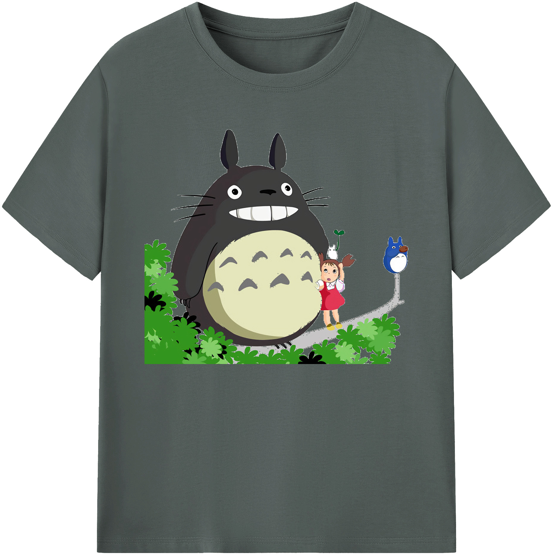 （画像用） となりのトトロ 草壁メイ 草壁サツキ My Neighbor Totoro Satsuki Kusakabe Mei Kusakabe 綿100％ メンズ半袖Tシャツ｜肌触りやわらか＆通気性